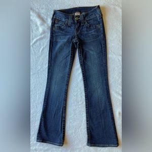 True Religion Denim Jeans - Size 25 - Dark Rinse Flare Hem